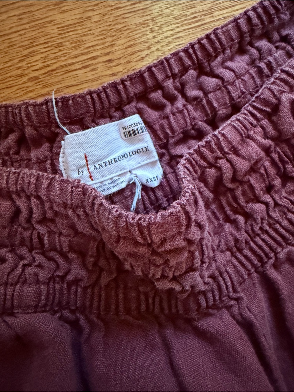Anthropologie Wide-Leg Linen Blend Pants in Plum - Picture 4 of 7